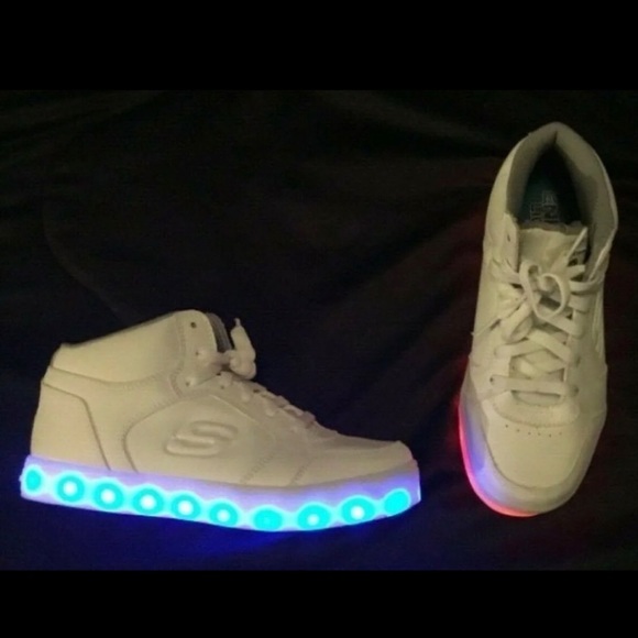 skechers white light up shoes